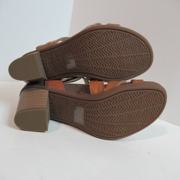 Abeo Biosystem Sandals Womens 7M Brown Leather Comfort Shoes Chunky Heel Y2K 00s - Picture 11 of 13